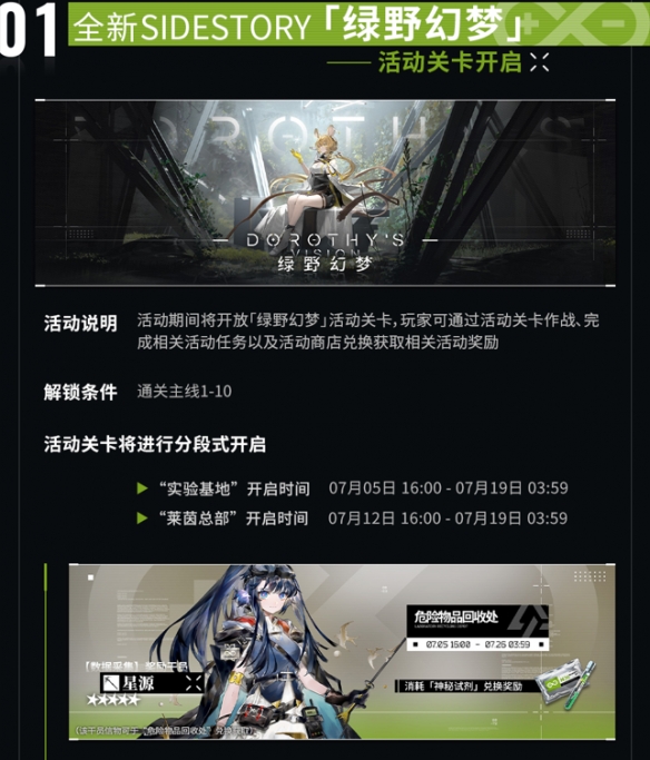 《明日方舟》绿野幻梦新活动内容一览