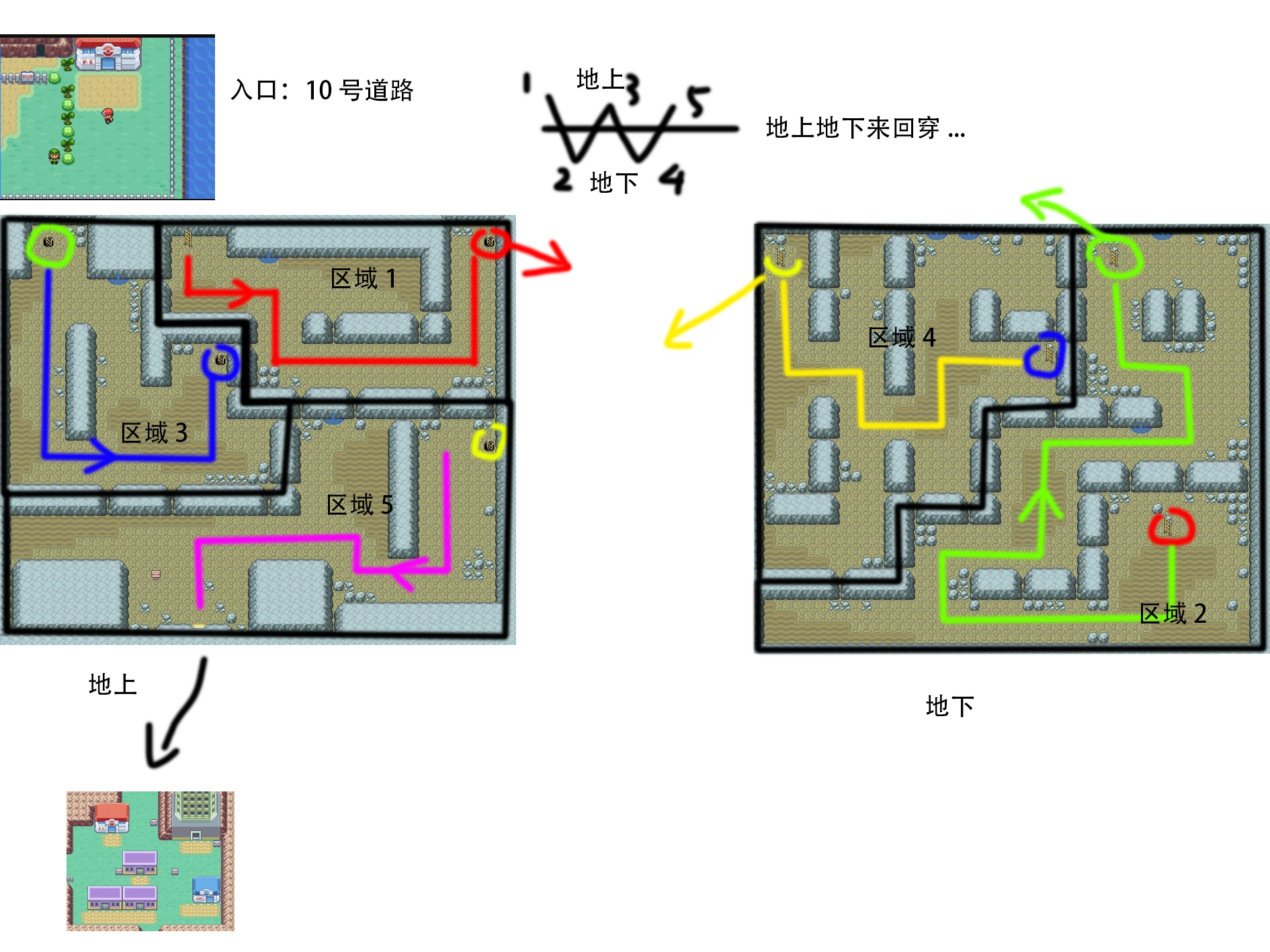 Pokemmo关都岩山隧道走法详解图1