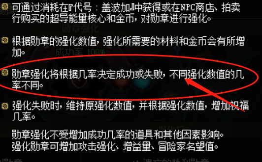 dnf勋章强化规则介绍图1