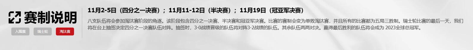 英雄联盟2023全球总决赛淘汰赛赛制介绍图1