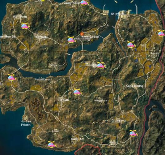 pubg米拉玛滑翔机刷新点一览图2