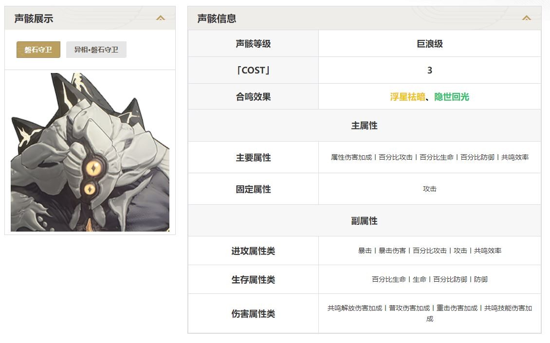鸣潮磐石守卫声骸技能介绍图1