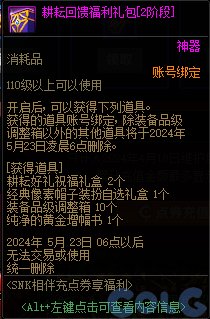 DNFSNK相伴充点券享福利活动攻略图2